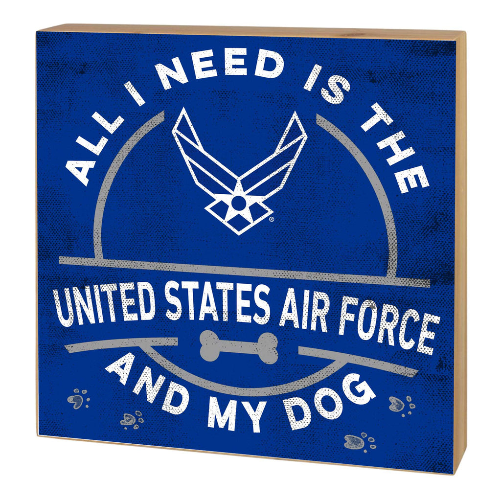 5x5 Block All I Need is Dog and Air Force