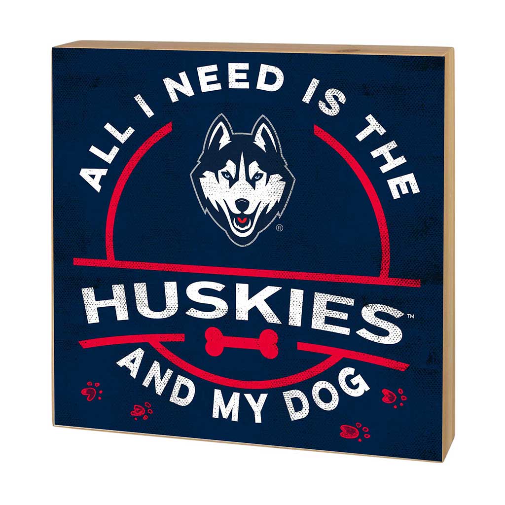 5x5 Block All I Need is Dog and Connecticut Huskies