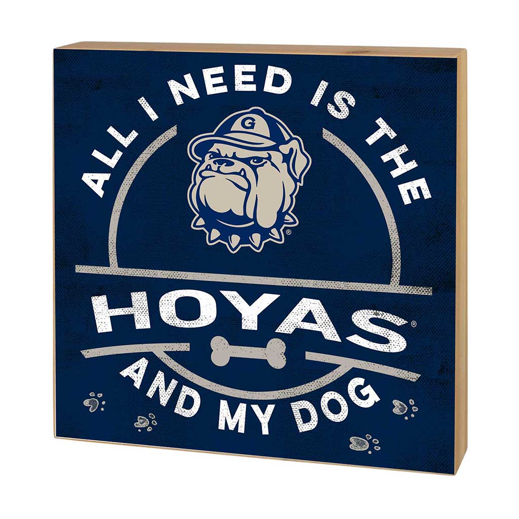 5x5 Block All I Need is Dog and Georgetown Hoyas