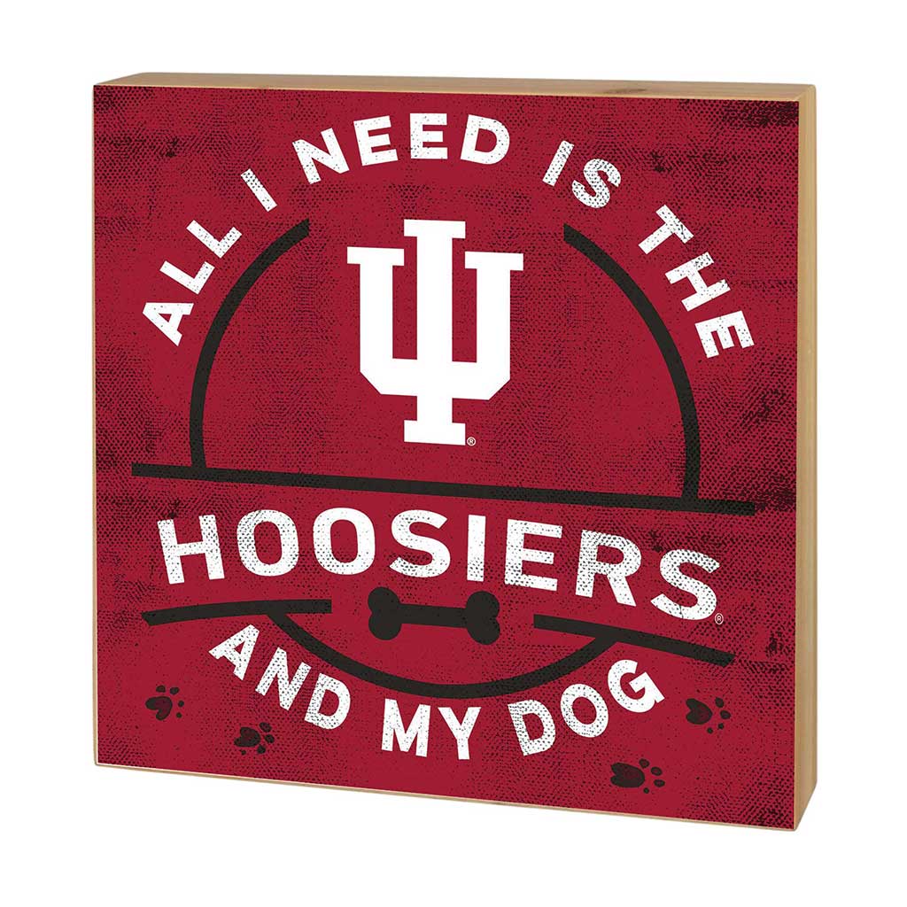 5x5 Block All I Need is Dog and Indiana Hoosiers