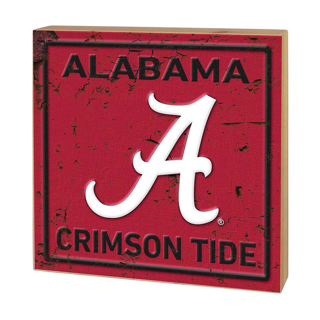 5x5 Block Faux Rusted Tin Alabama Crimson Tide