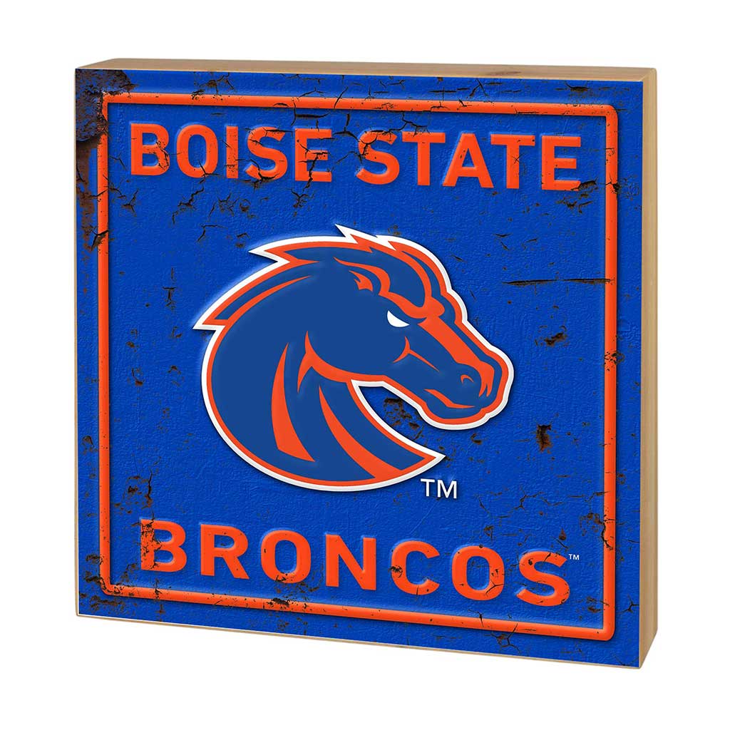 5x5 Block Faux Rusted Tin Boise State Broncos