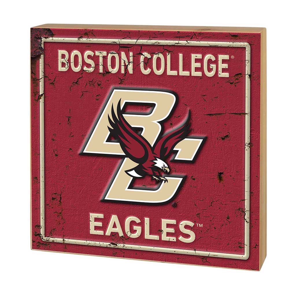 5x5 Block Faux Rusted Tin Boston College Eagles