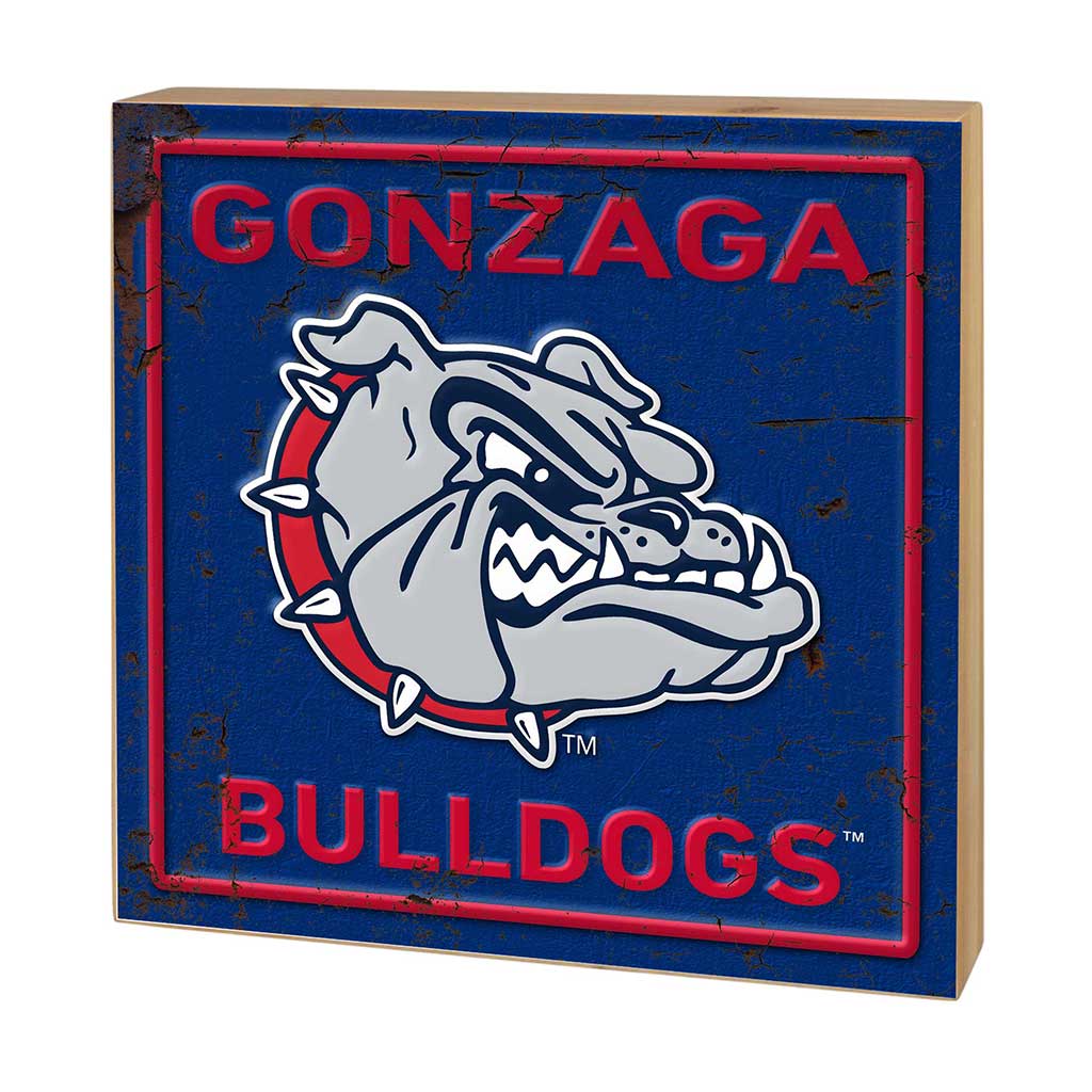5x5 Block Faux Rusted Tin Gonzaga Bulldogs