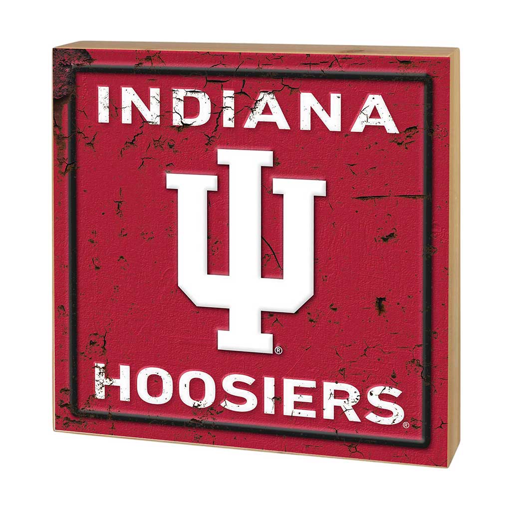 5x5 Block Faux Rusted Tin Indiana Hoosiers