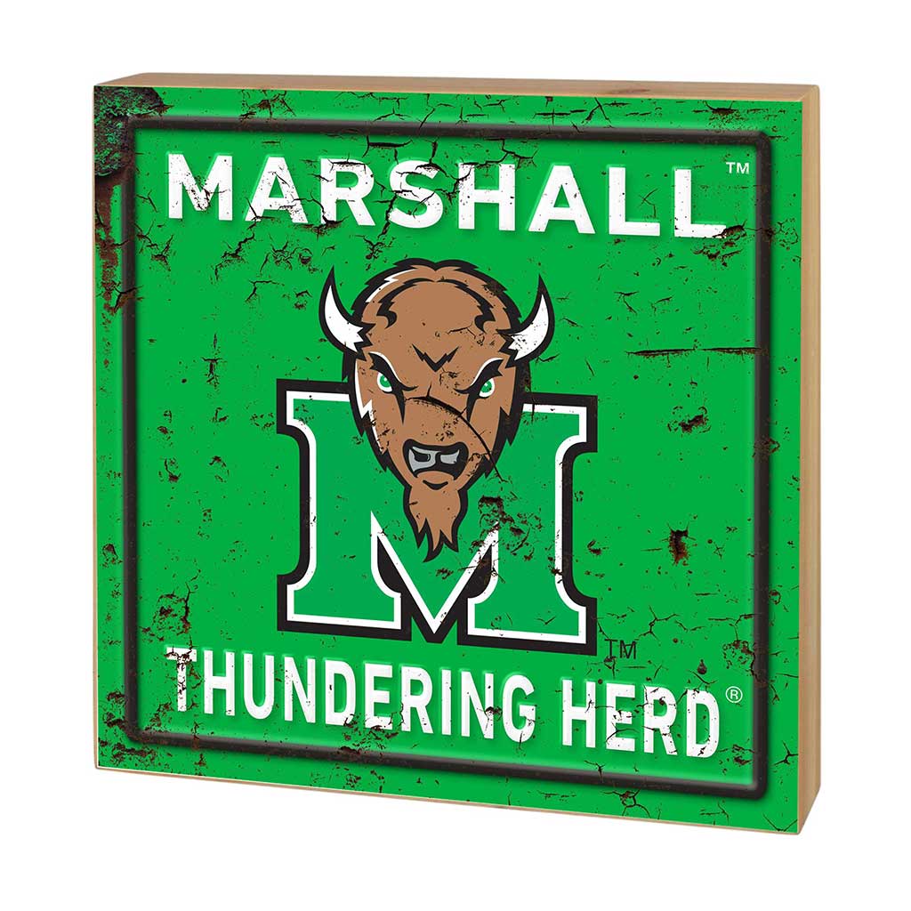 5x5 Block Faux Rusted Tin Marshall Thundering Herd