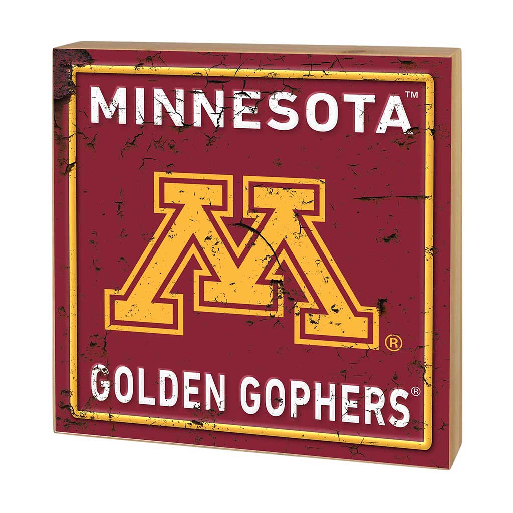 5x5 Block Faux Rusted Tin Minnesota Golden Gophers