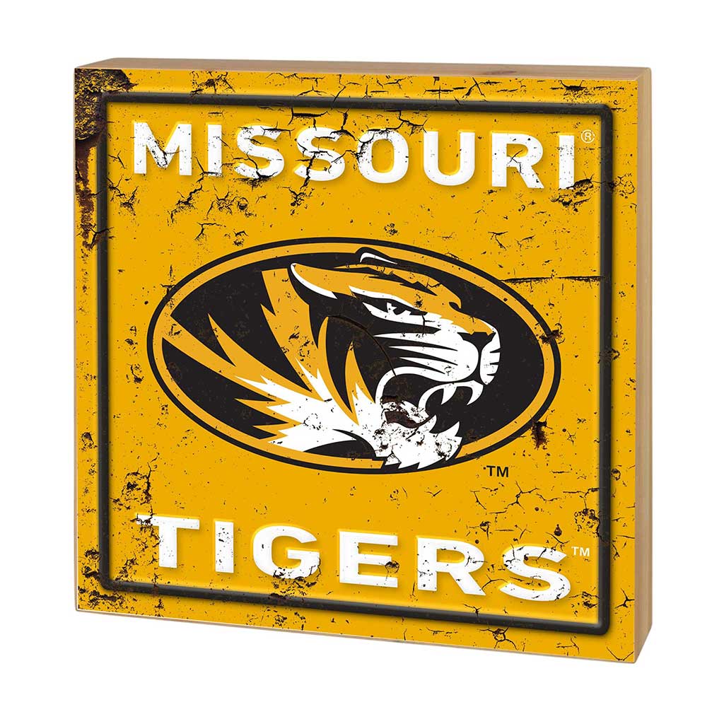 5x5 Block Faux Rusted Tin Missouri Tigers