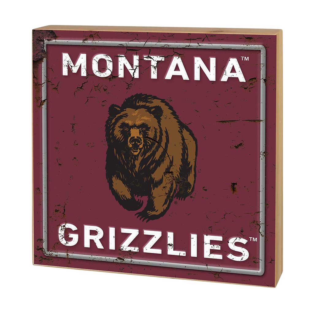 5x5 Block Faux Rusted Tin Montana Grizzlies