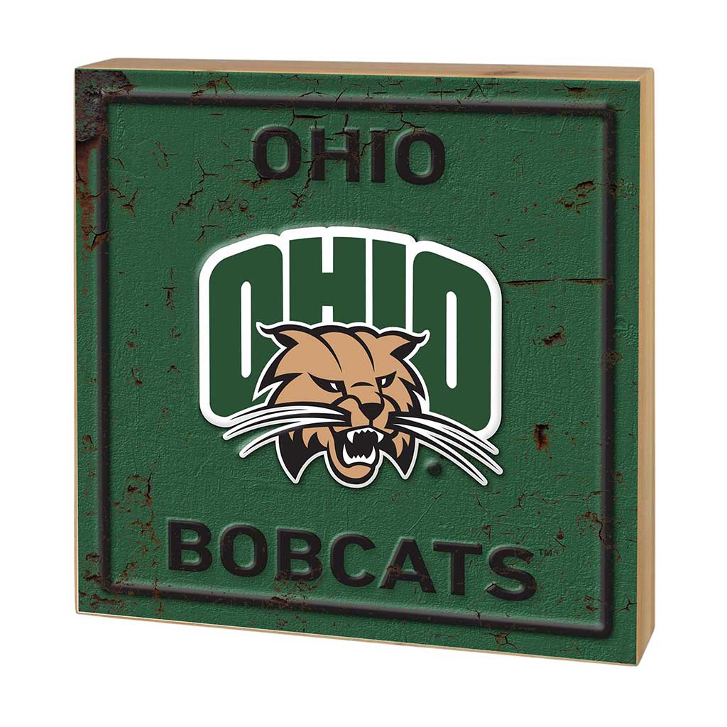 5x5 Block Faux Rusted Tin Ohio Univ Bobcats