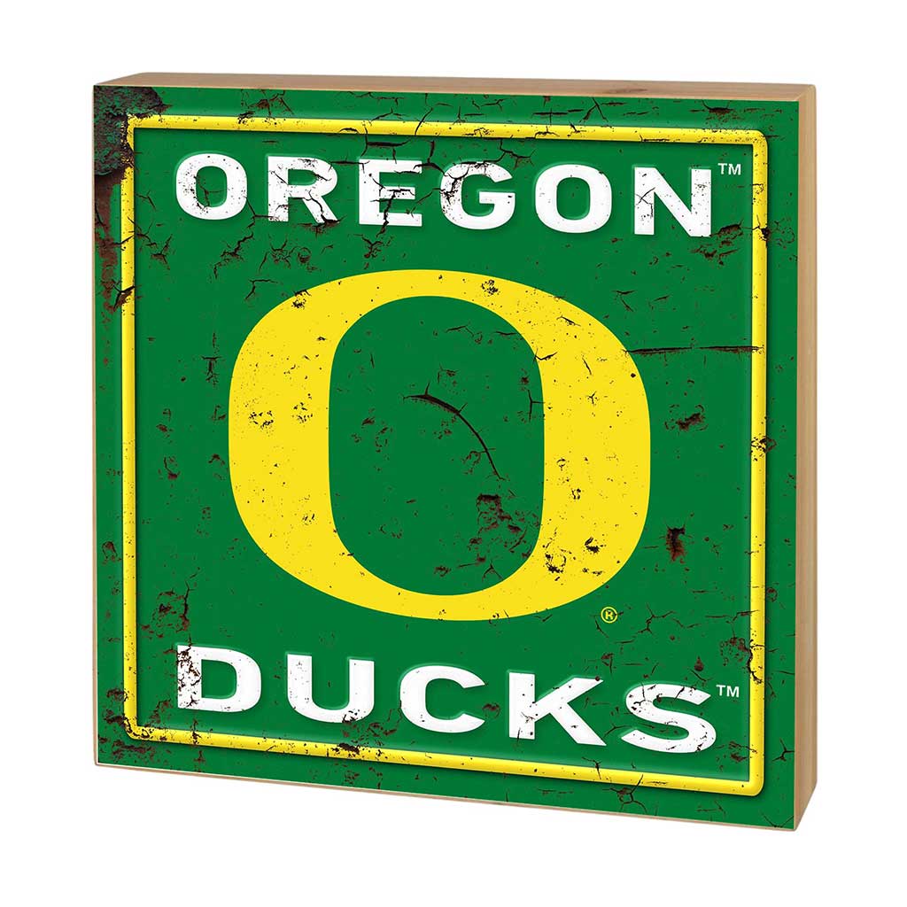 5x5 Block Faux Rusted Tin Oregon Ducks