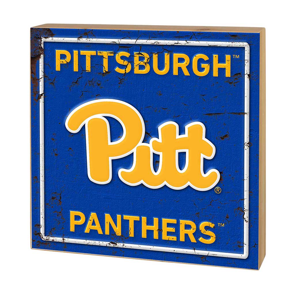 5x5 Block Faux Rusted Tin Pittsburgh Panthers