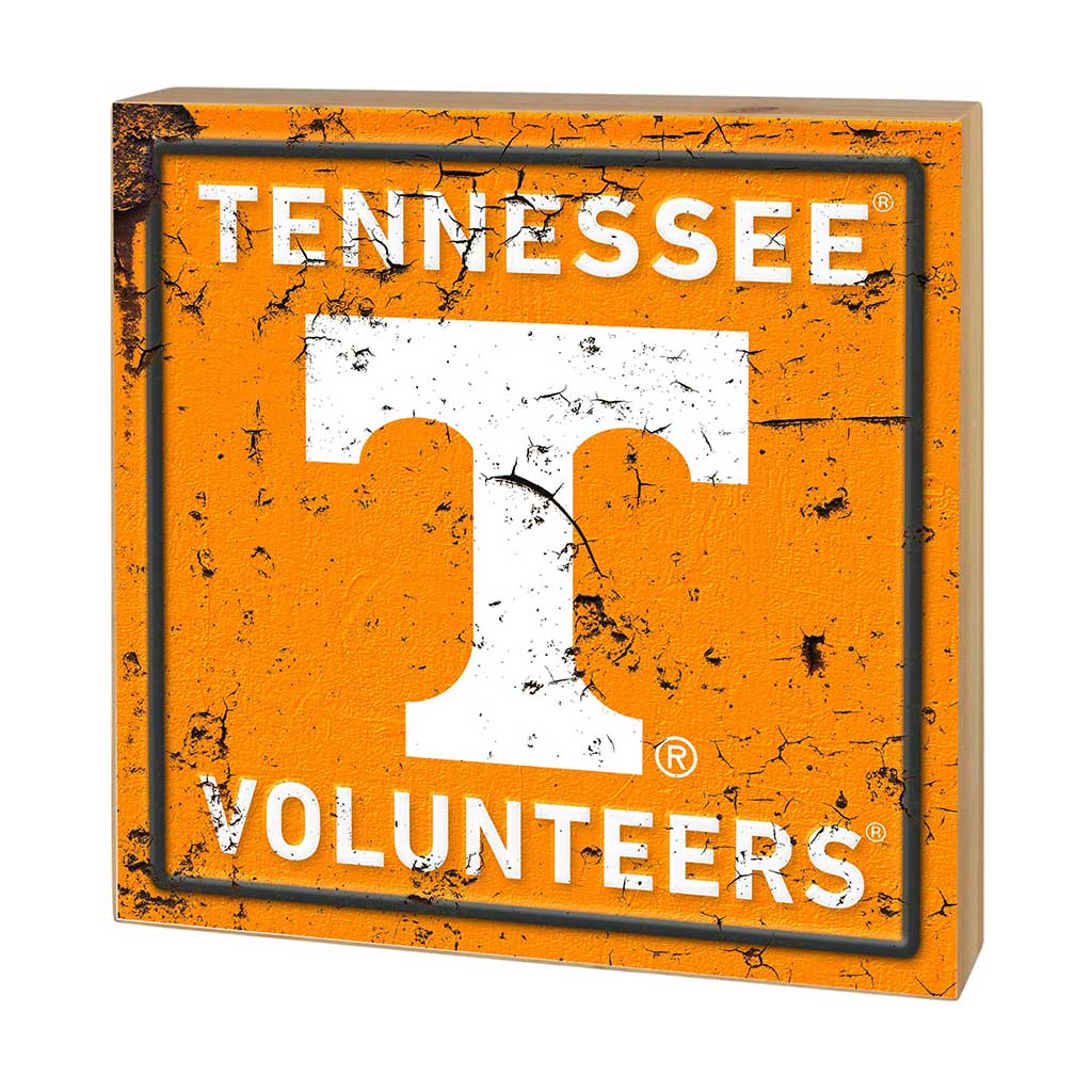5x5 Block Faux Rusted Tin Tennessee Volunteers