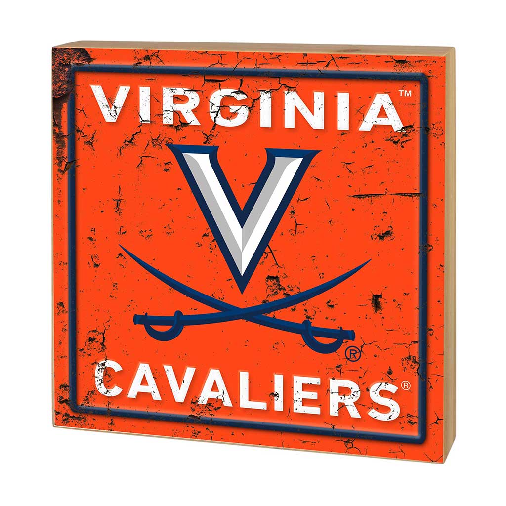 5x5 Block Faux Rusted Tin Virginia Cavaliers