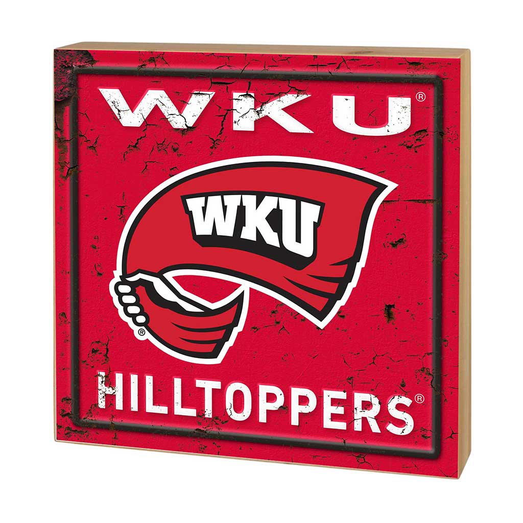 5x5 Block Faux Rusted Tin Western Kentucky Hilltoppers