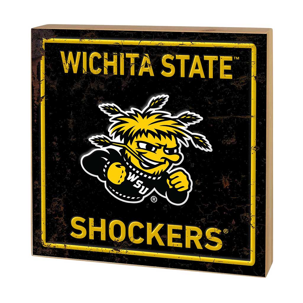 5x5 Block Faux Rusted Tin Wichita State Shockers