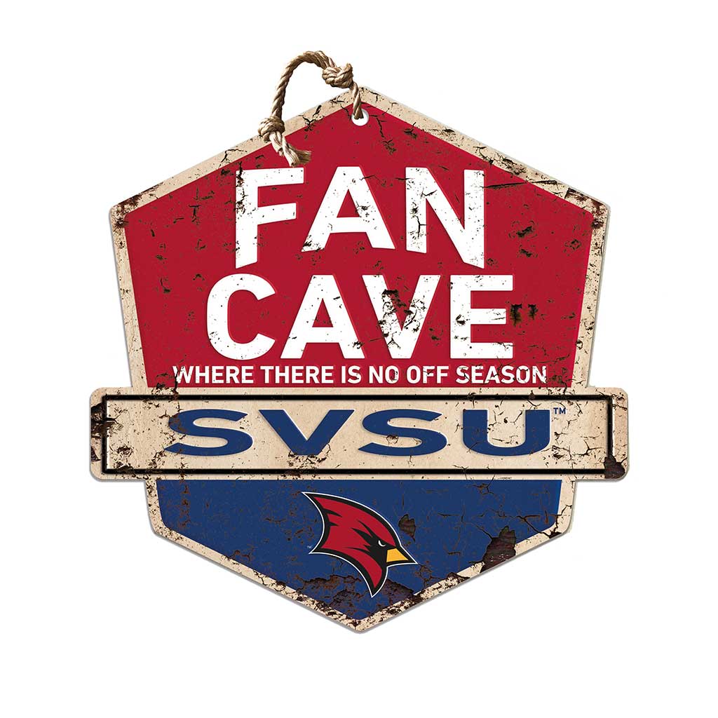 Rustic Badge Fan Cave Sign Saginaw Valley State University Cardinals