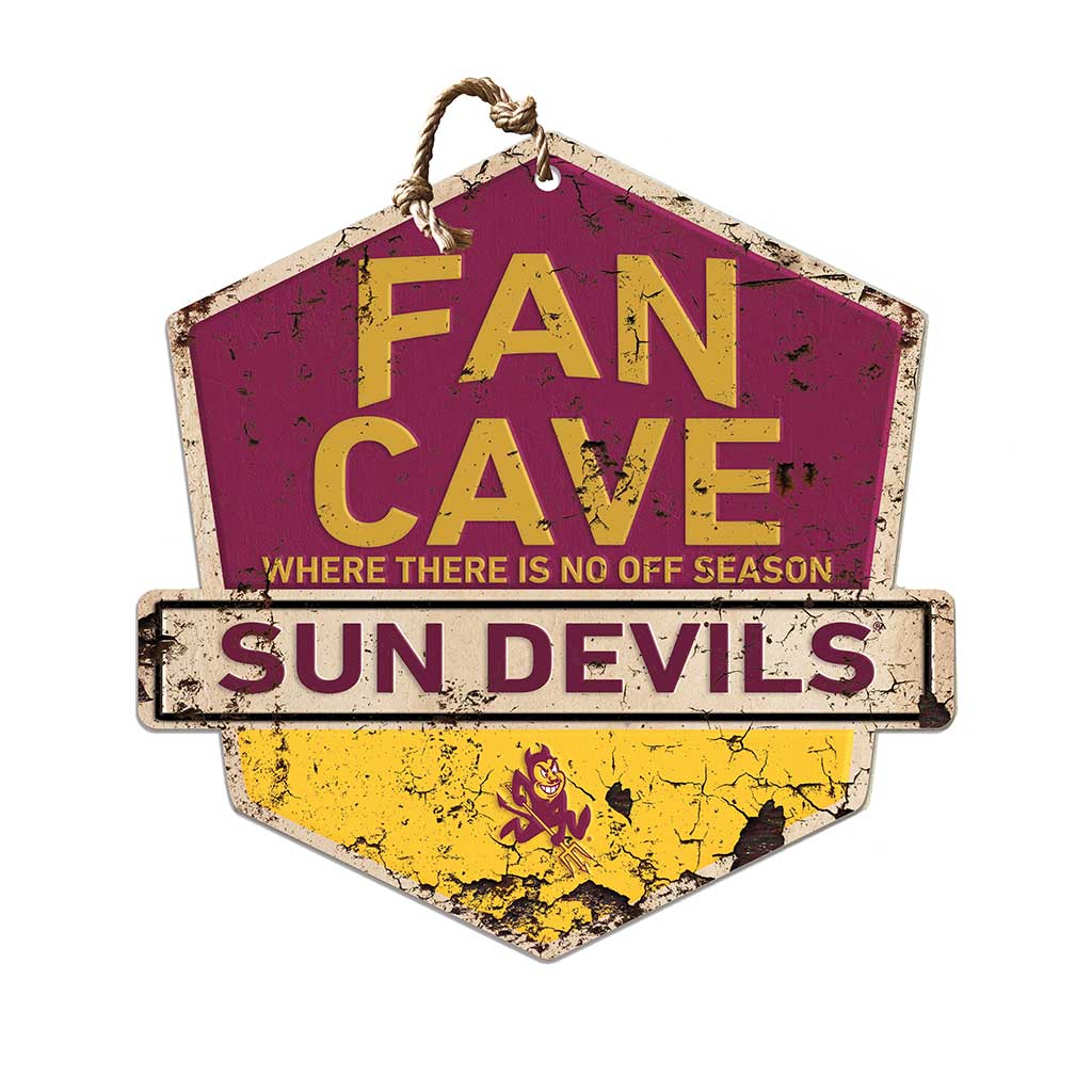 Rustic Badge Fan Cave Sign Arizona State Sun Devils