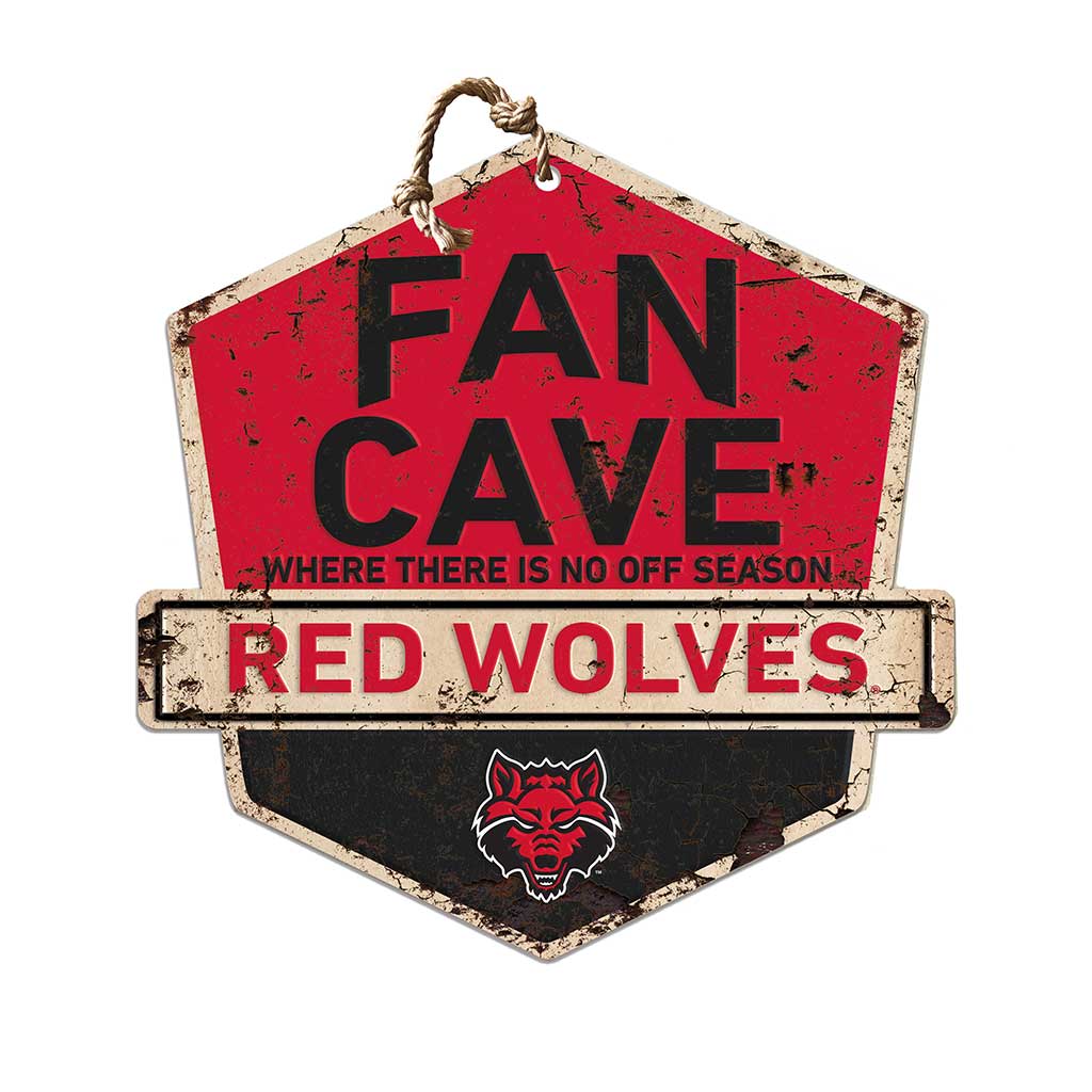 Rustic Badge Fan Cave Sign Arkansas State Red Wolves