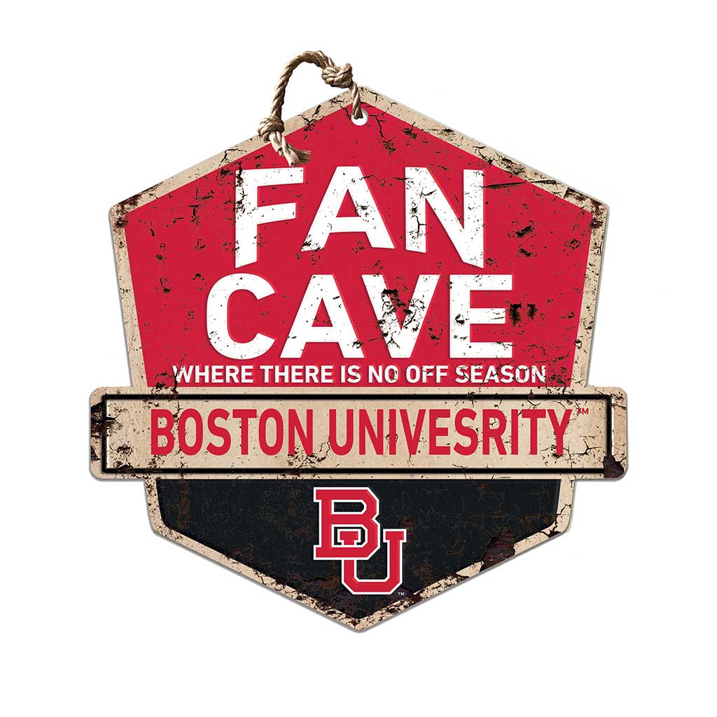 Rustic Badge Fan Cave Sign Boston University Terriers