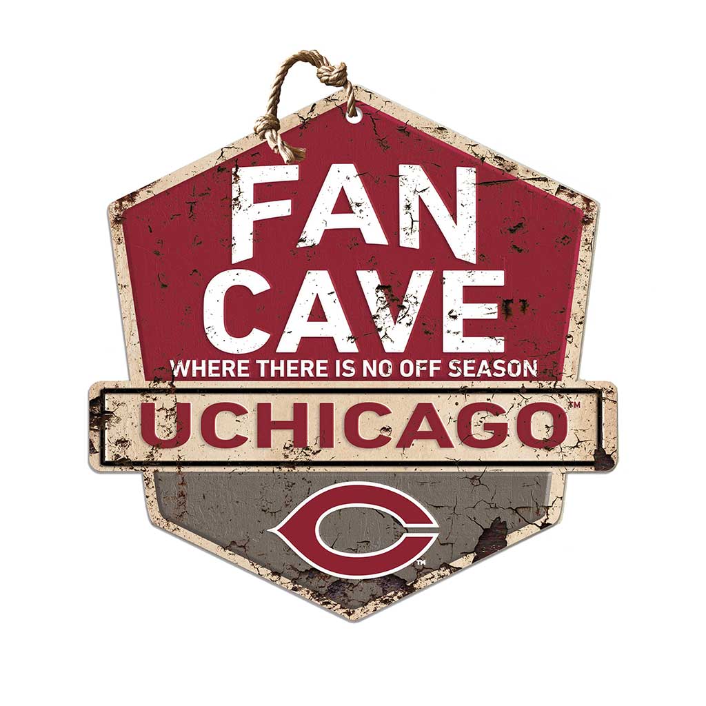 Rustic Badge Fan Cave Sign University of Chicago Maroons