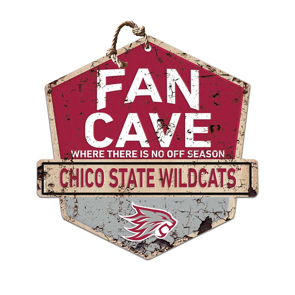Rustic Badge Fan Cave Sign California State University - Chico Wildcats