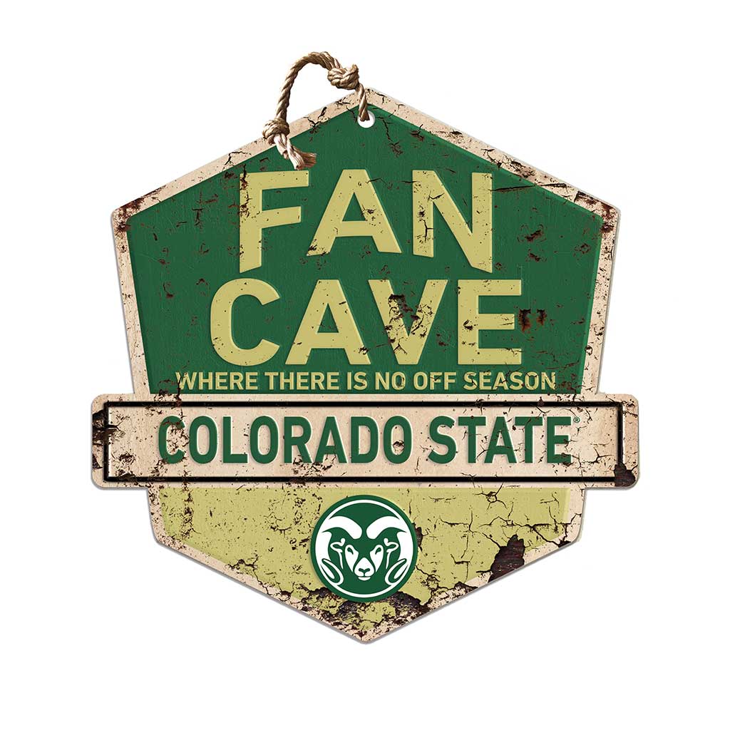 Rustic Badge Fan Cave Sign Colorado State-Ft. Collins Rams