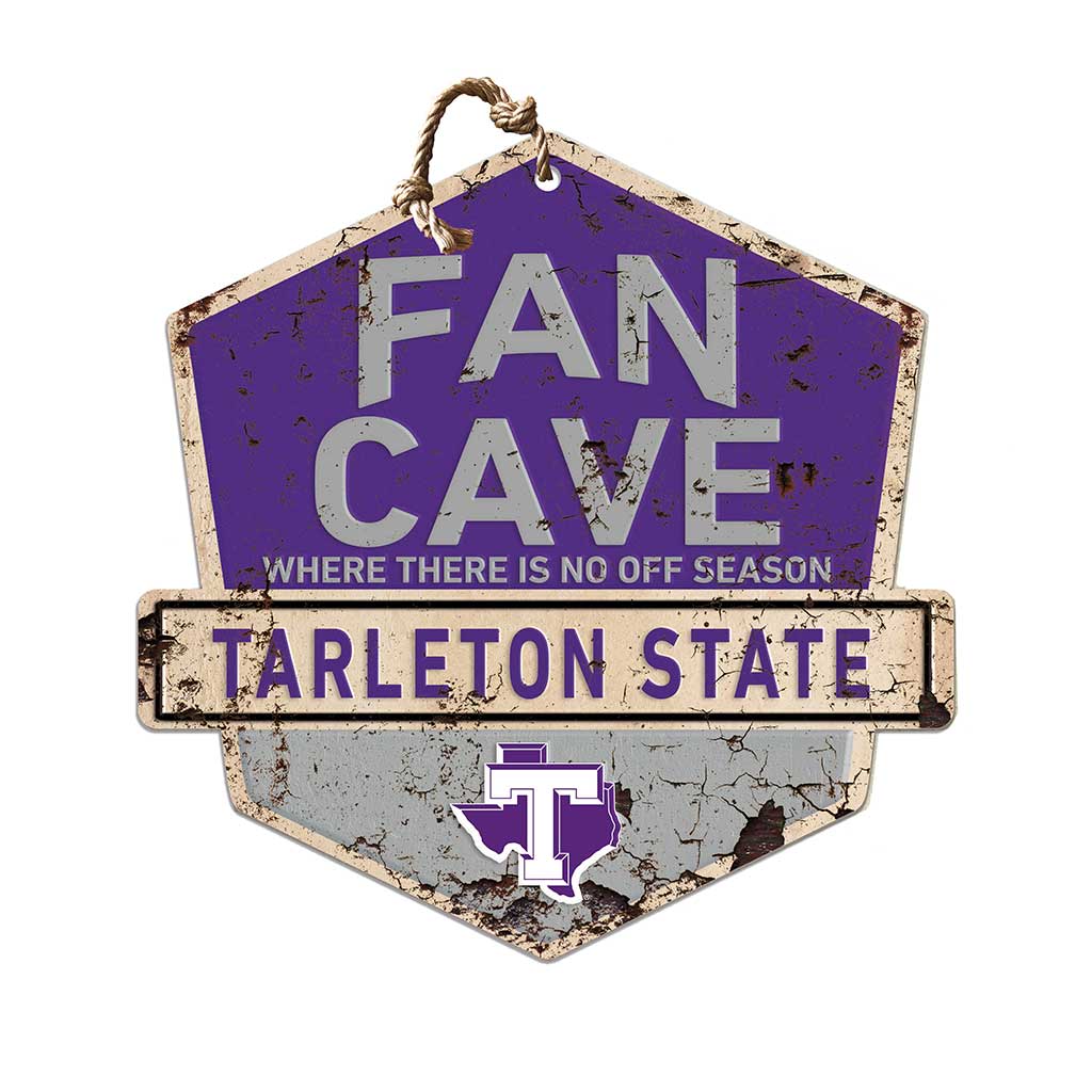 Rustic Badge Fan Cave Sign Tarleton State University Texans