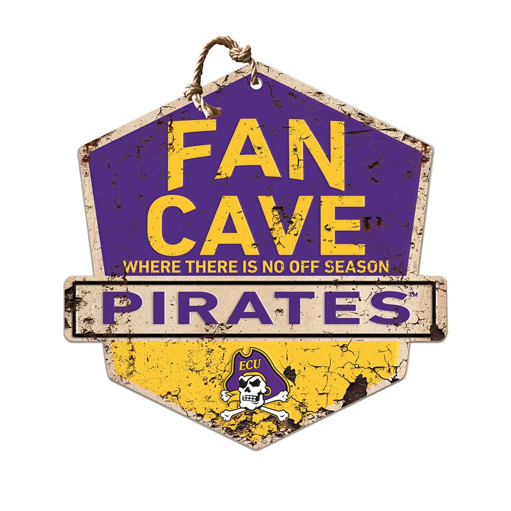 Rustic Badge Fan Cave Sign East Carolina Pirates