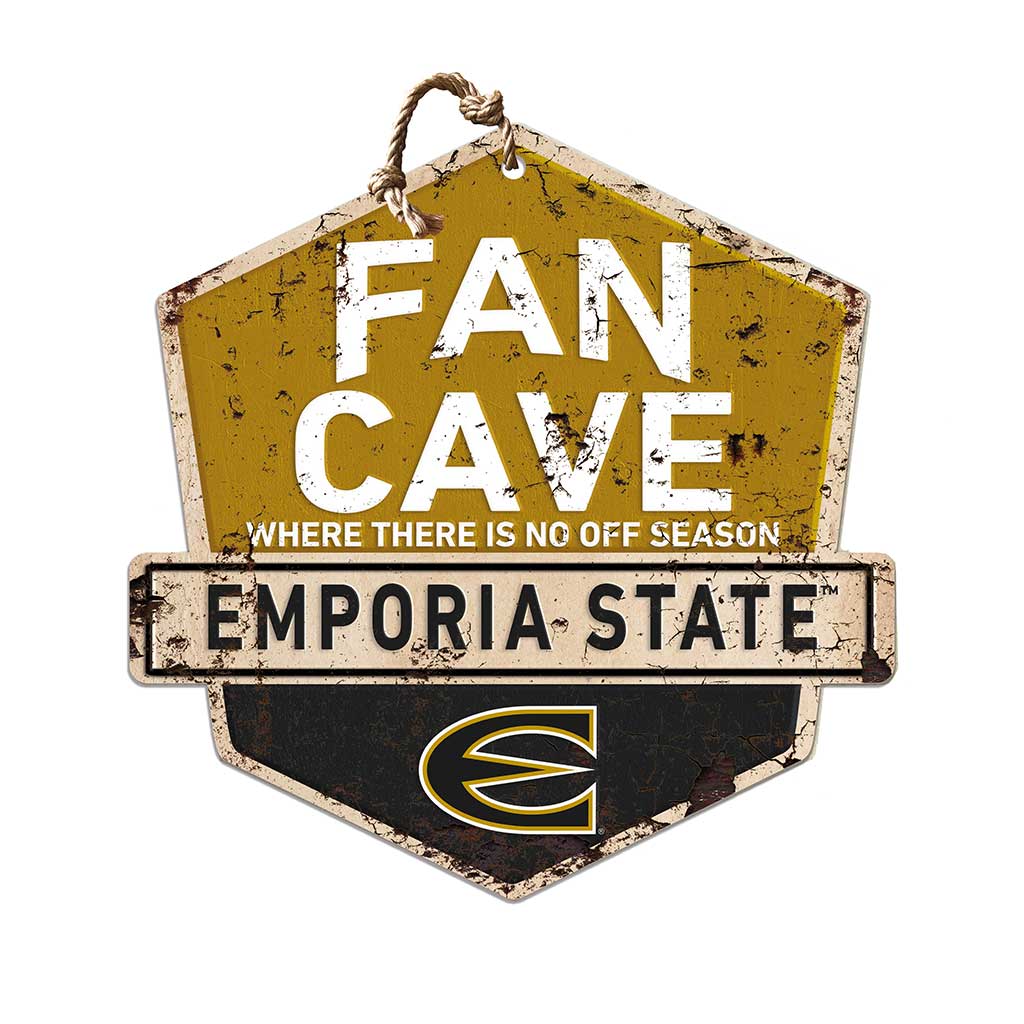 Rustic Badge Fan Cave Sign Emporia State Hornets