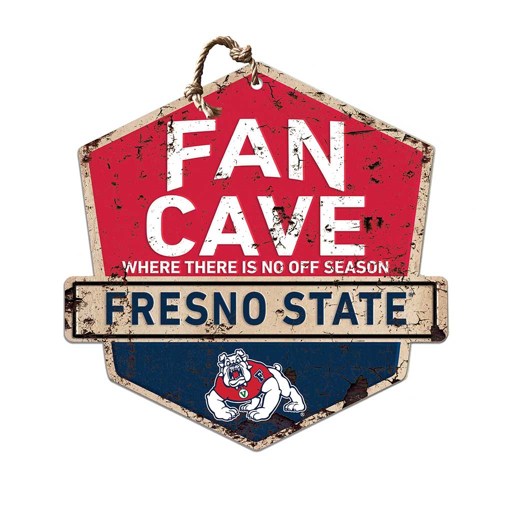 Rustic Badge Fan Cave Sign Fresno State Bulldogs