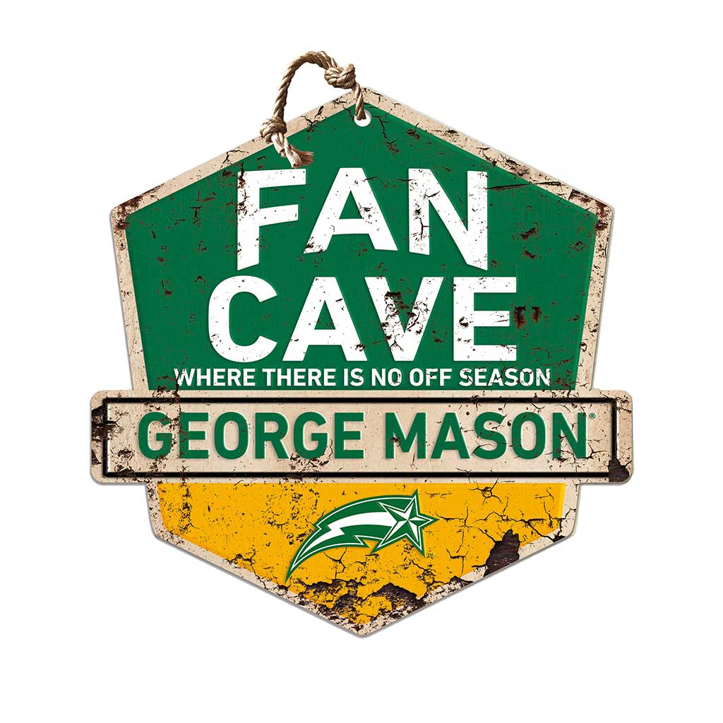 Rustic Badge Fan Cave Sign George Mason Patriots