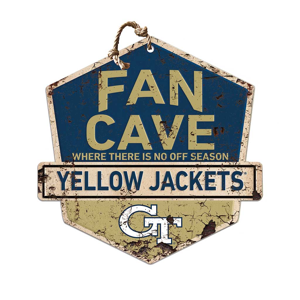 Rustic Badge Fan Cave Sign Georgia Tech Yellow Jackets
