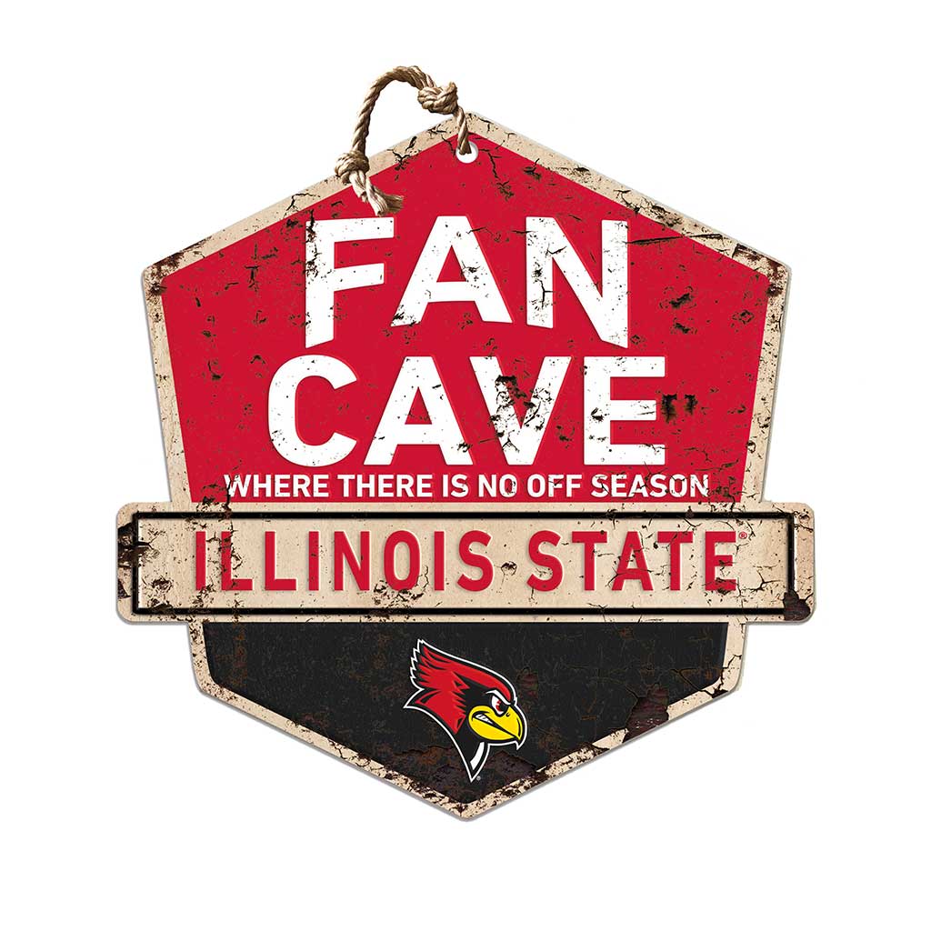Rustic Badge Fan Cave Sign Illinois State Redbirds