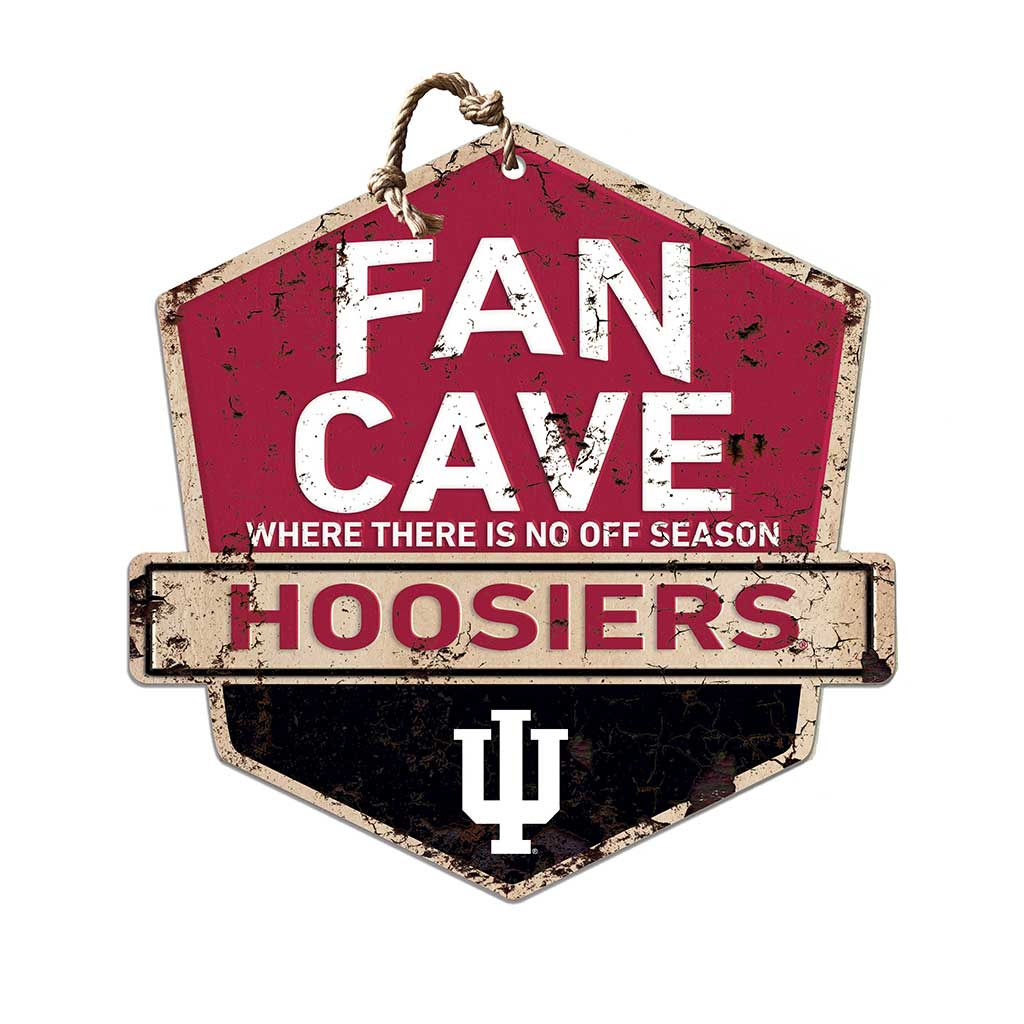 Rustic Badge Fan Cave Sign Indiana Hoosiers