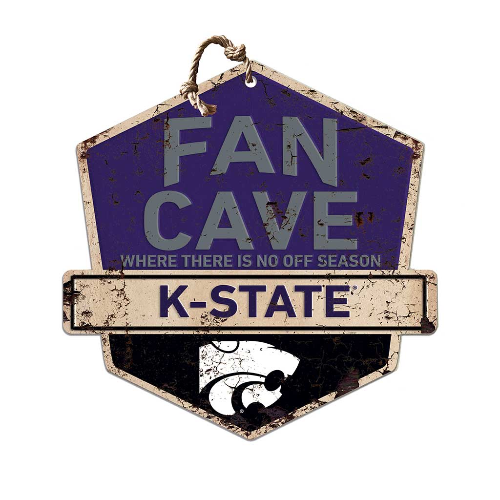 Rustic Badge Fan Cave Sign Kansas State Wildcats