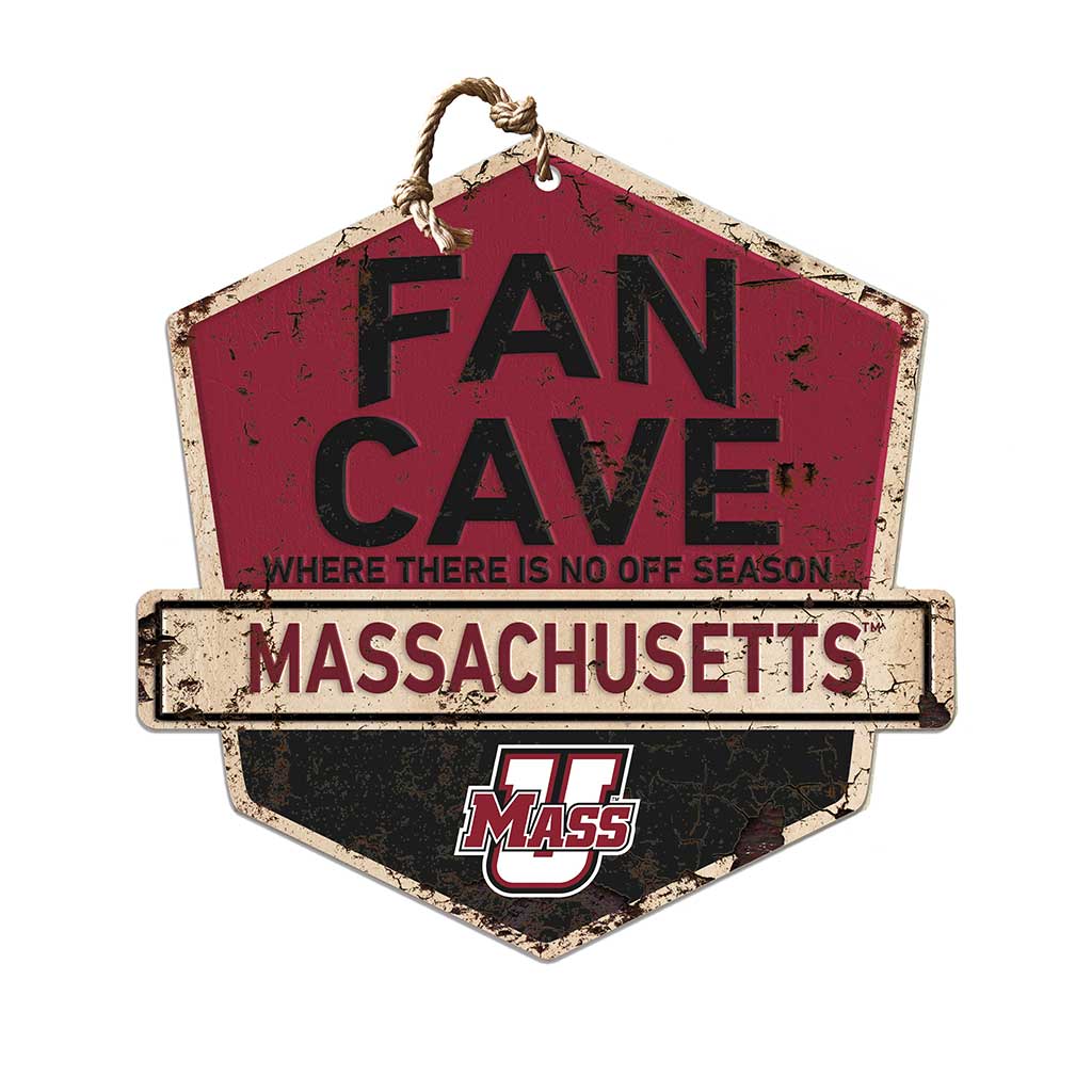 Rustic Badge Fan Cave Sign UMASS Amherst Minutemen