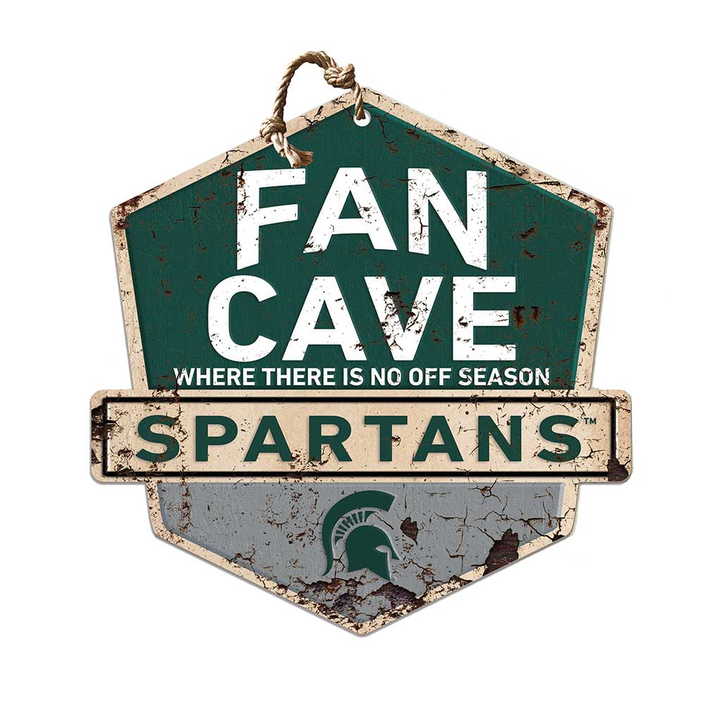 Rustic Badge Fan Cave Sign Michigan State Spartans
