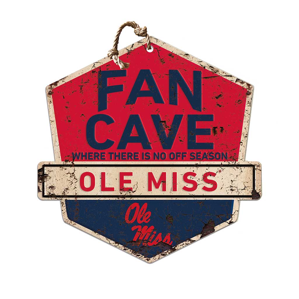 Rustic Badge Fan Cave Sign Mississippi Rebels