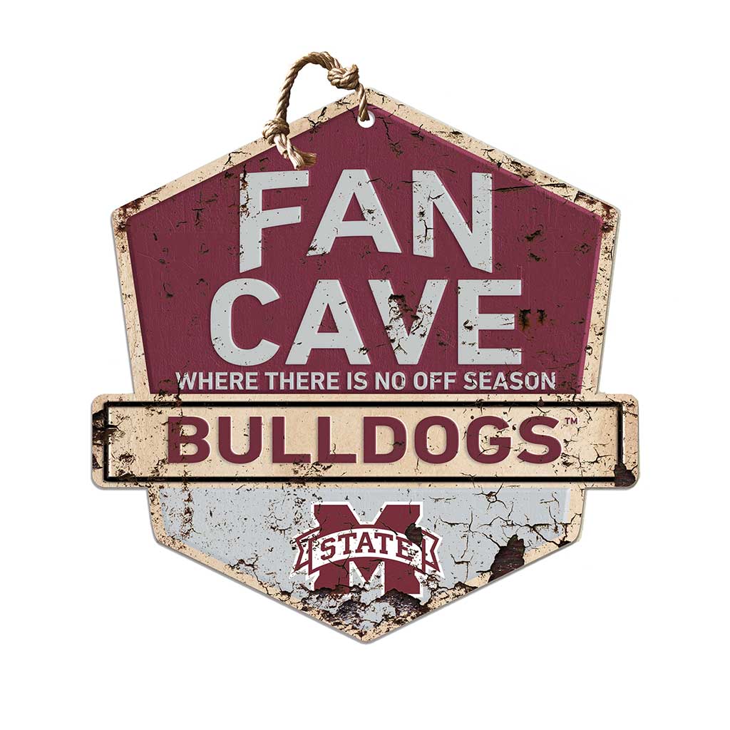 Rustic Badge Fan Cave Sign Mississippi State Bulldogs