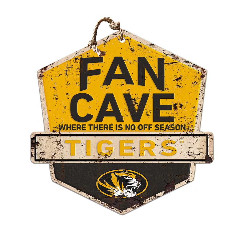 Rustic Badge Fan Cave Sign Missouri Tigers