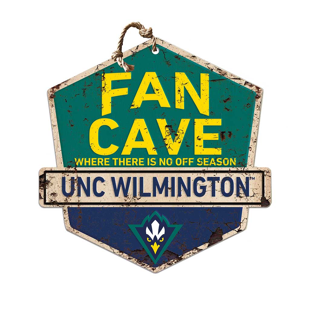 Rustic Badge Fan Cave Sign North Carolina Wilmington Seahawks