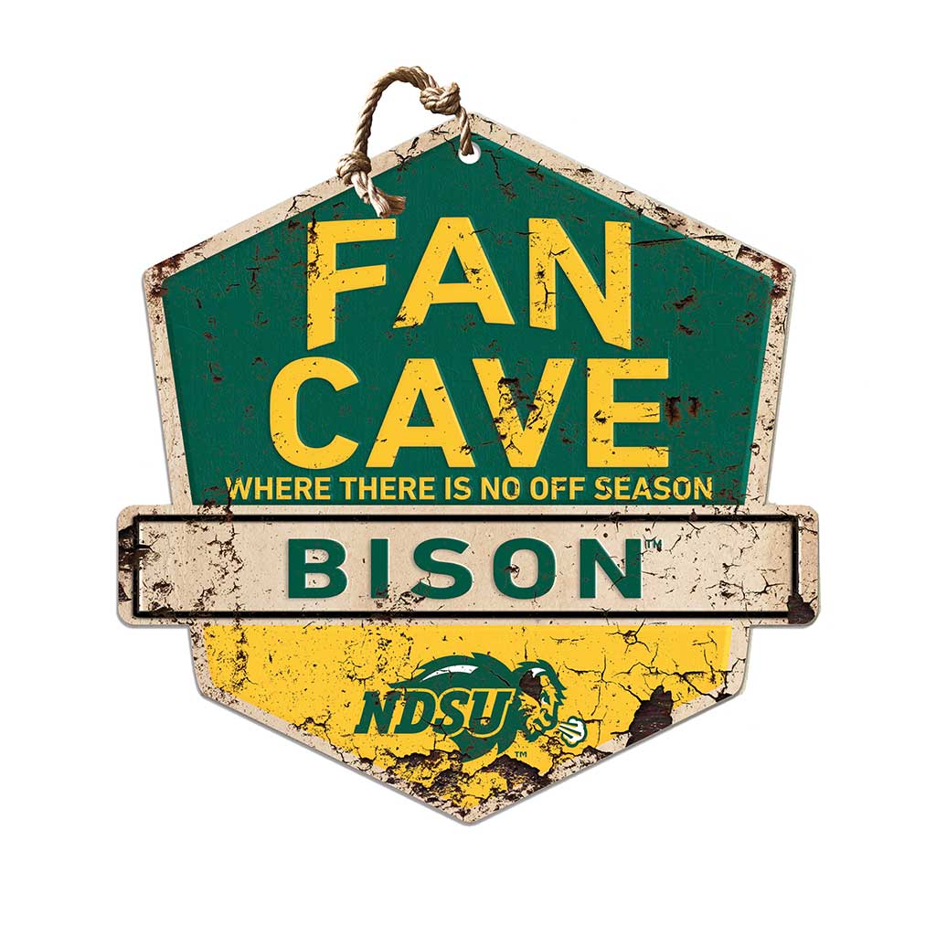 Rustic Badge Fan Cave Sign North Dakota State Bison