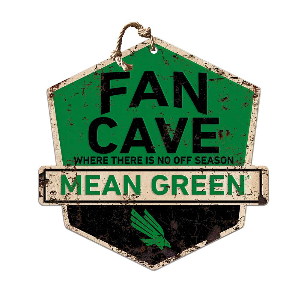 Rustic Badge Fan Cave Sign North Texas Mean Green