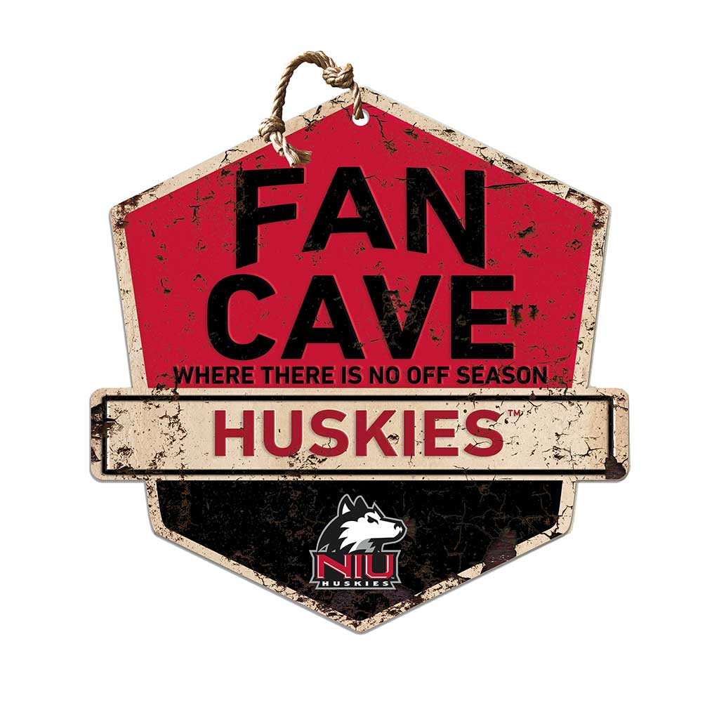 Rustic Badge Fan Cave Sign Northern Illinois Huskies