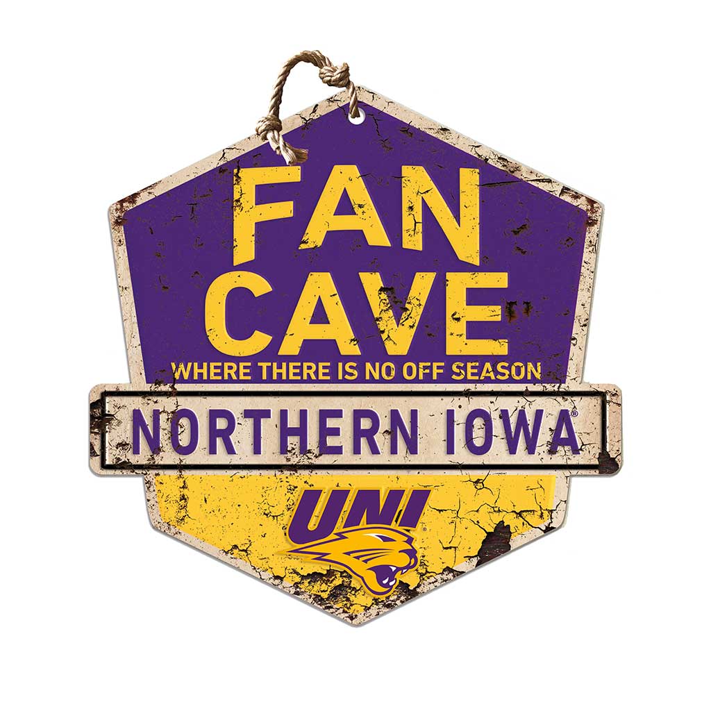 Rustic Badge Fan Cave Sign Northern Iowa Panthers
