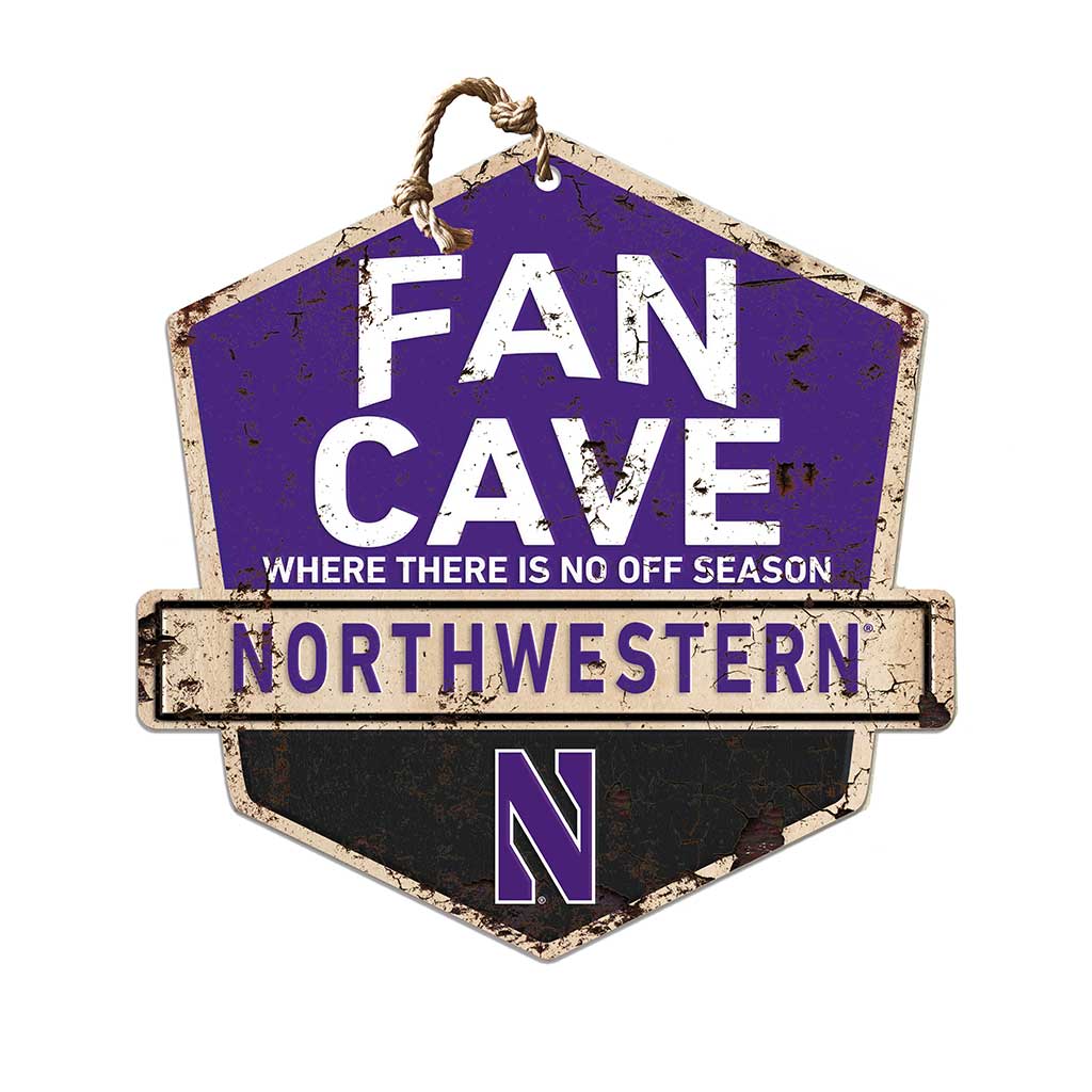 Rustic Badge Fan Cave Sign Northwestern Wildcats
