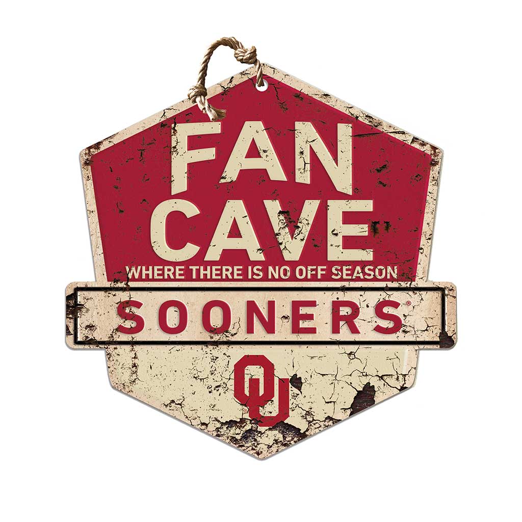 Rustic Badge Fan Cave Sign Oklahoma Sooners