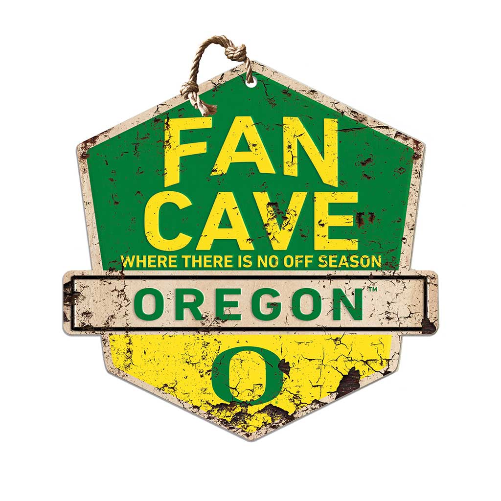 Rustic Badge Fan Cave Sign Oregon Ducks