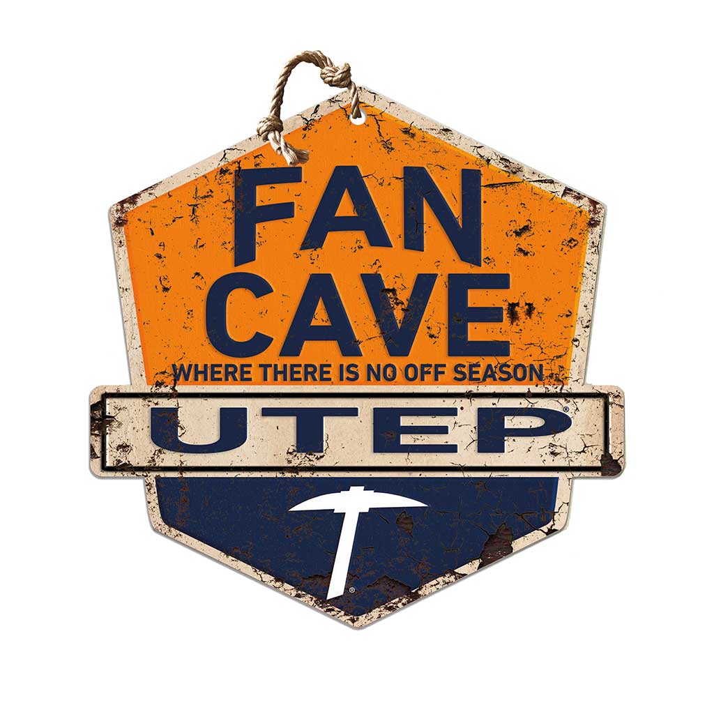 Rustic Badge Fan Cave Sign Texas at El Paso Miners